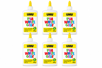 UHU PVA White Glue 6 Pack, 250g