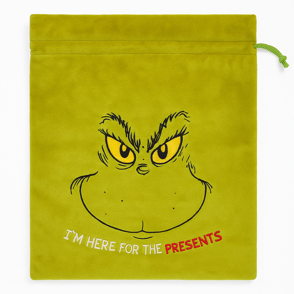 Grinch Christmas Stocking– Christmas Santa Sack - Large Festive Gift Bag 70x50cm