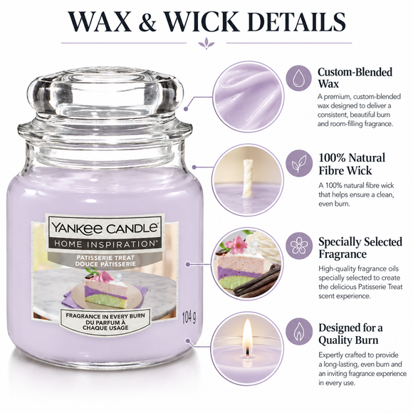 Patisserie Treat scented candle with sweet marshmallow fragrance by Yankee Candle
