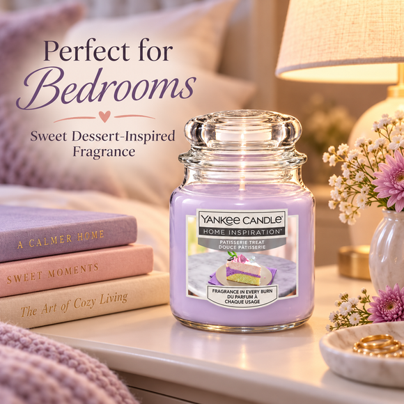 Yankee Candle Patisserie Treat sweet scented candle for cosy home fragrance
