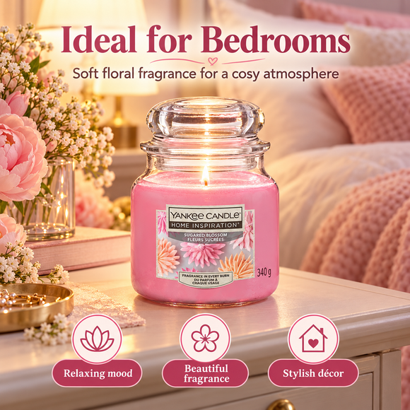  Yankee Candle Sugared Blossom soy blend candle for home fragrance
