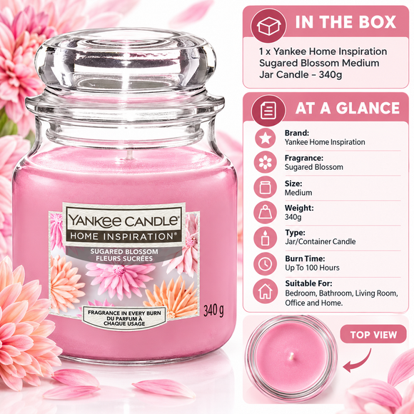 Yankee Candle Home Inspiration Sugared Blossom medium jar candle 340g
