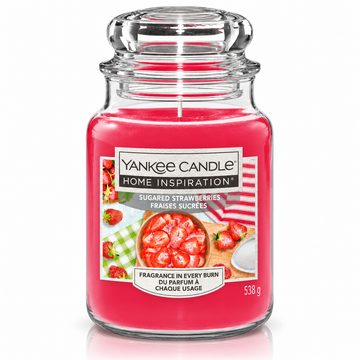  Sugared Strawberries scented candle 538g large jar for home fragrance
