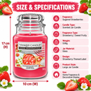  538g Sugared Strawberries candle jar for a welcoming home atmosphere
