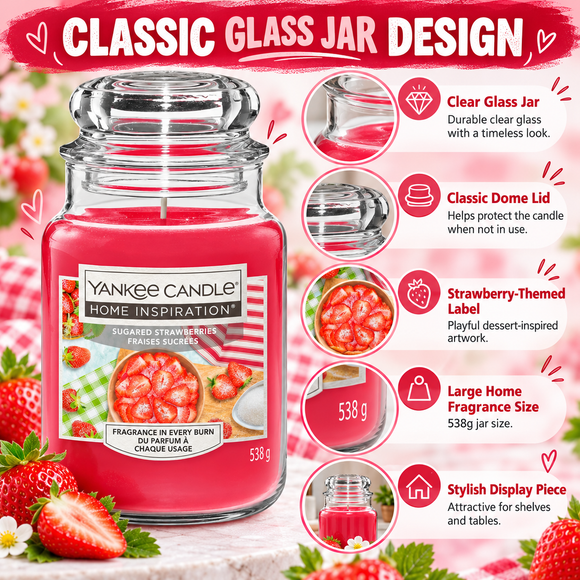  Large strawberry scented candle for home décor and fragrance
