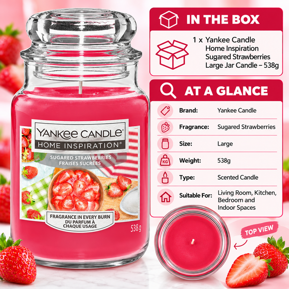 538g strawberry scented candle for living room and bedroom décor
