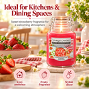  Sugared Strawberries large jar scented candle with sweet strawberry fragrance
