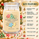 Large jar Yankee Candle Christmas Cookie festive scented candle with double wick design