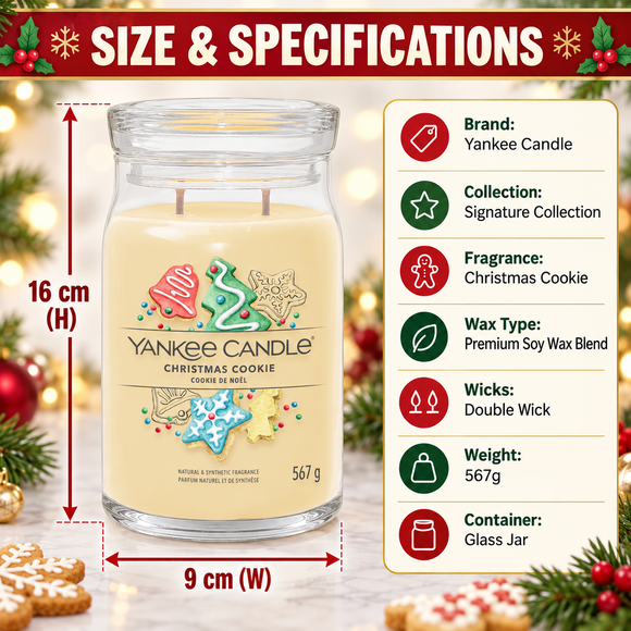 Double wick Christmas Cookie scented candle for a warm festive atmosphere
