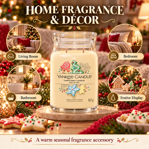 Christmas Cookie scented soy wax blend candle for festive home ambience
