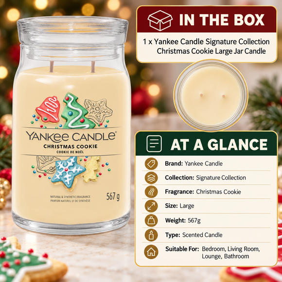  Large Yankee Candle Christmas Cookie scented candle for Christmas décor

