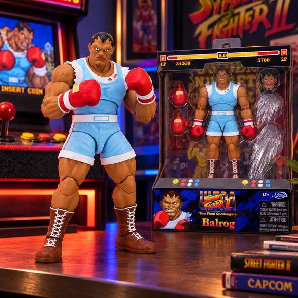 Jada Balrog action figure displaying articulated joints and dynamic fighting pose
