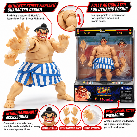  Jada Toys Street Fighter II E. Honda 16cm action figure 1:12 scale collectible

