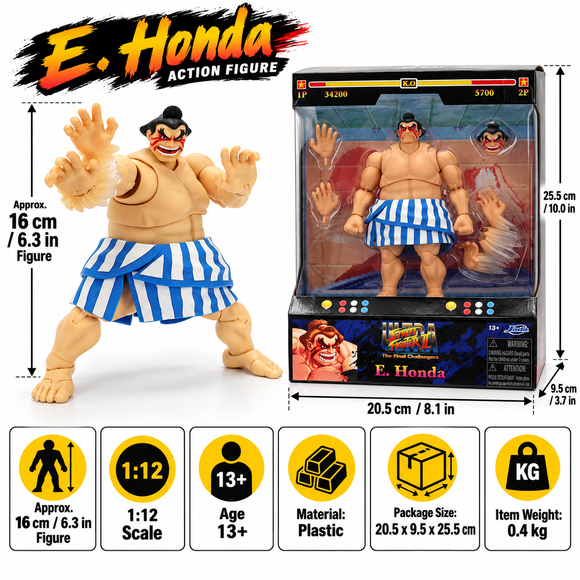  Ultra Street Fighter II E Honda sumo wrestler figure detailed close-up

