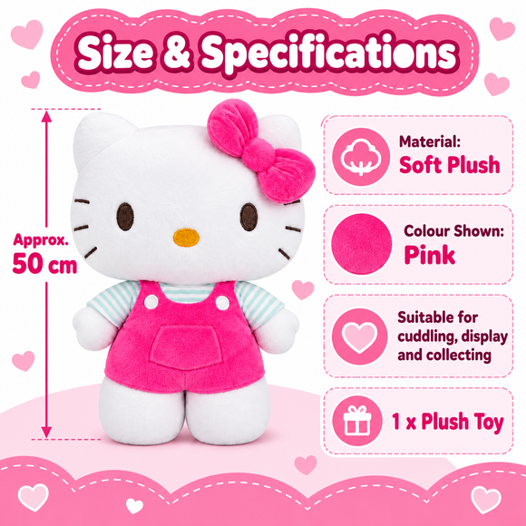  50cm Hello Kitty plush doll for gifting to fans of the iconic character
