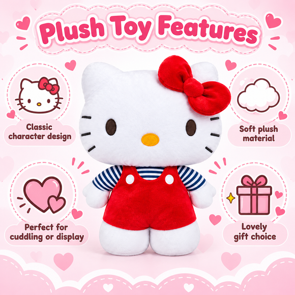  Green Hello Kitty soft toy 50cm for cuddling and display
