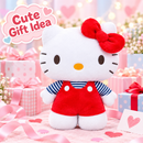  Red Hello Kitty stuffed plush doll with signature bow detail
