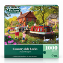 Daniel Rodgers countryside canal illustration on Falcon Countryside Locks jigsaw puzzle
