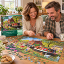  Completed Falcon Countryside Locks 1000 piece puzzle measuring 68 x 49cm
