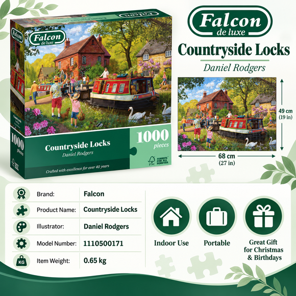  Countryside canal scene jigsaw puzzle from the Falcon Scenery collection
