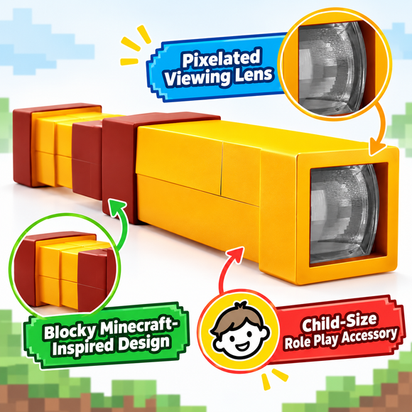  Minecraft Pixel Spyglass with special lens that creates a pixelated viewing effect

