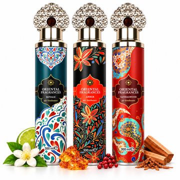 Oriental Fragrances 3 Pack Air Freshener Set Royale Amber Sandalwood 300ml
