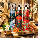 Arabian inspired air freshener set with decorative aerosol cans
