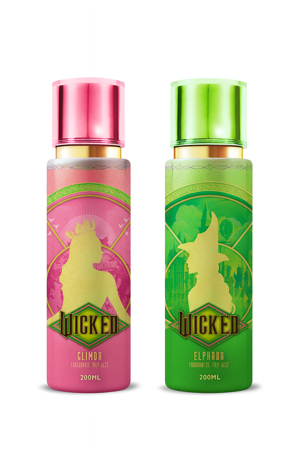 Elphaba Body Wicked Body Mist Gift Set 2 x 200ml Glinda & Elphaba Shimmer Spray Per ...