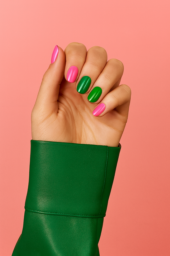 Wicked Nail Polish Collection Gift Set 4 Colours 2 Pink 2 Green Glossy Finish