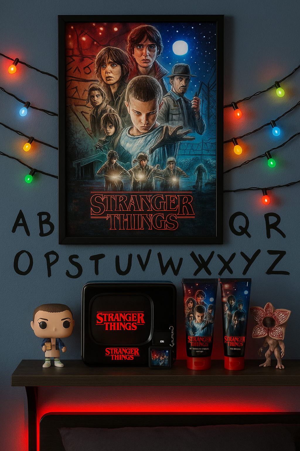 Stranger Things TV Tin Gift Set – Body Wash, Shampoo & Conditioner, Keychain