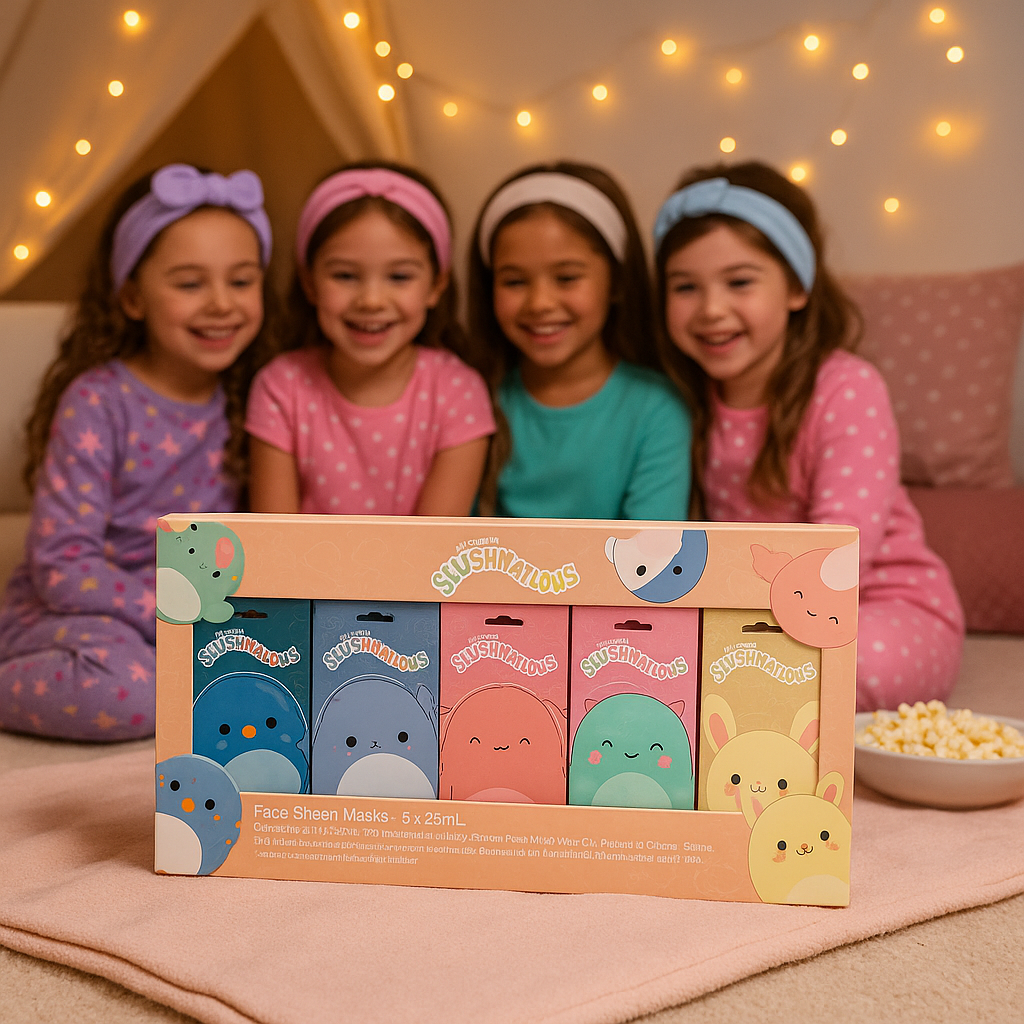 Squishmallows Face Sheet Mask Set – 5 Pack - Sleep Over Fun Gift