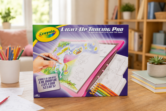 Crayola Pink Light-Up Tracing Pad with Pencils and Activity Sheets