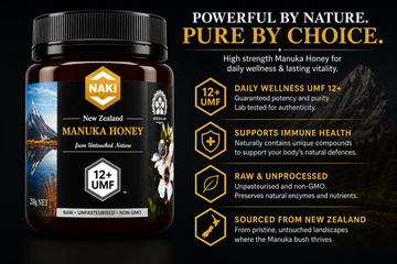 NAKI Manuka Honey Certified 100% New Zealand Honey UMF 12+ | MGO 350+ | 250 grams - 0