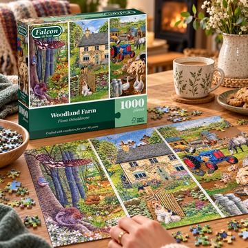  Falcon Woodland Farm 1000 piece countryside jigsaw puzzle for adults

