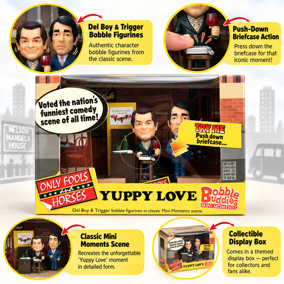 Yuppy Love Mini Moments moving scene collectible for classic British sitcom fans
