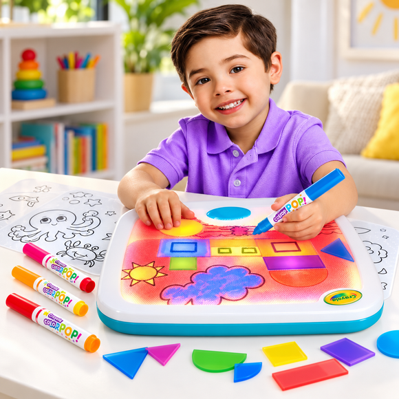  Kids light up drawing board for creative colouring and early learning activities
