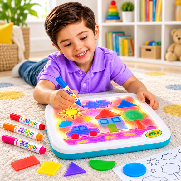  Children's illuminated drawing board for tracing, colouring and creative play
