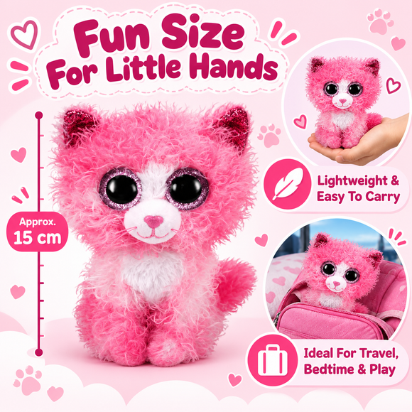  TY Reagan soft cat toy with fluffy fur and adorable facial features
