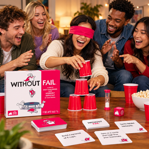  Without Fail party game for 2 or more players with team challenges
