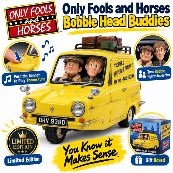 Musical Trotters Three Wheeled Van bobblehead toy with push down bonnet feature to play the iconic television theme tune.
