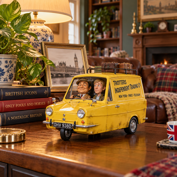  Only Fools and Horses Musical Trotters Van product dimensions infographic showing 35 cm length, 12 cm width and 26 cm height.
