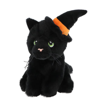 Keeleco Black Cat with Witch Hat 15cm Halloween Plush Toy EH2814 - 100% Recycled Eco Soft Toy - Keel Toys