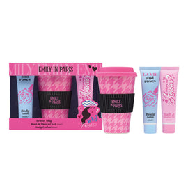 EMILY IN PARIS TRAVEL MUG, 65ML BATH & SHOWER GEL, 65ML BODY LOTION - 0