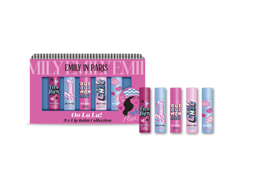 EMILY IN PARIS LIP BALMS- RASPBERRY, VANILLA, MATCHA, VANILLA, MINT - BOXED - 0