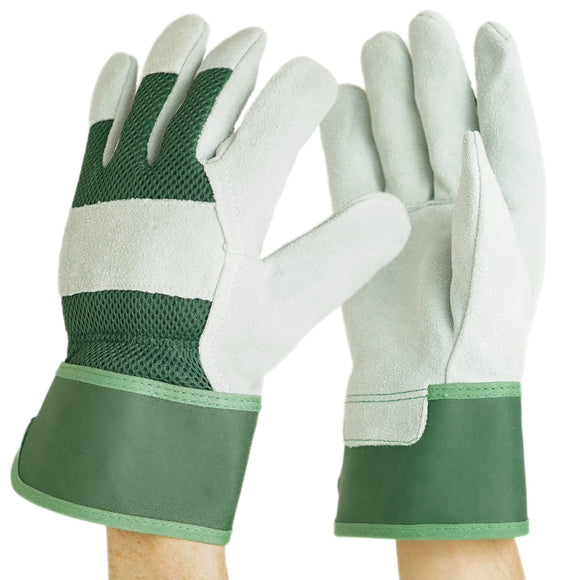 Nozzy Workzone Mens Heavy Duty Leather Gloves - Gardening Work Garage