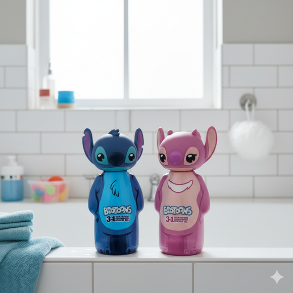 Disney Lilo & Stitch and Angel 3-in-1 Shampoo, Conditioner & Body Wash Set