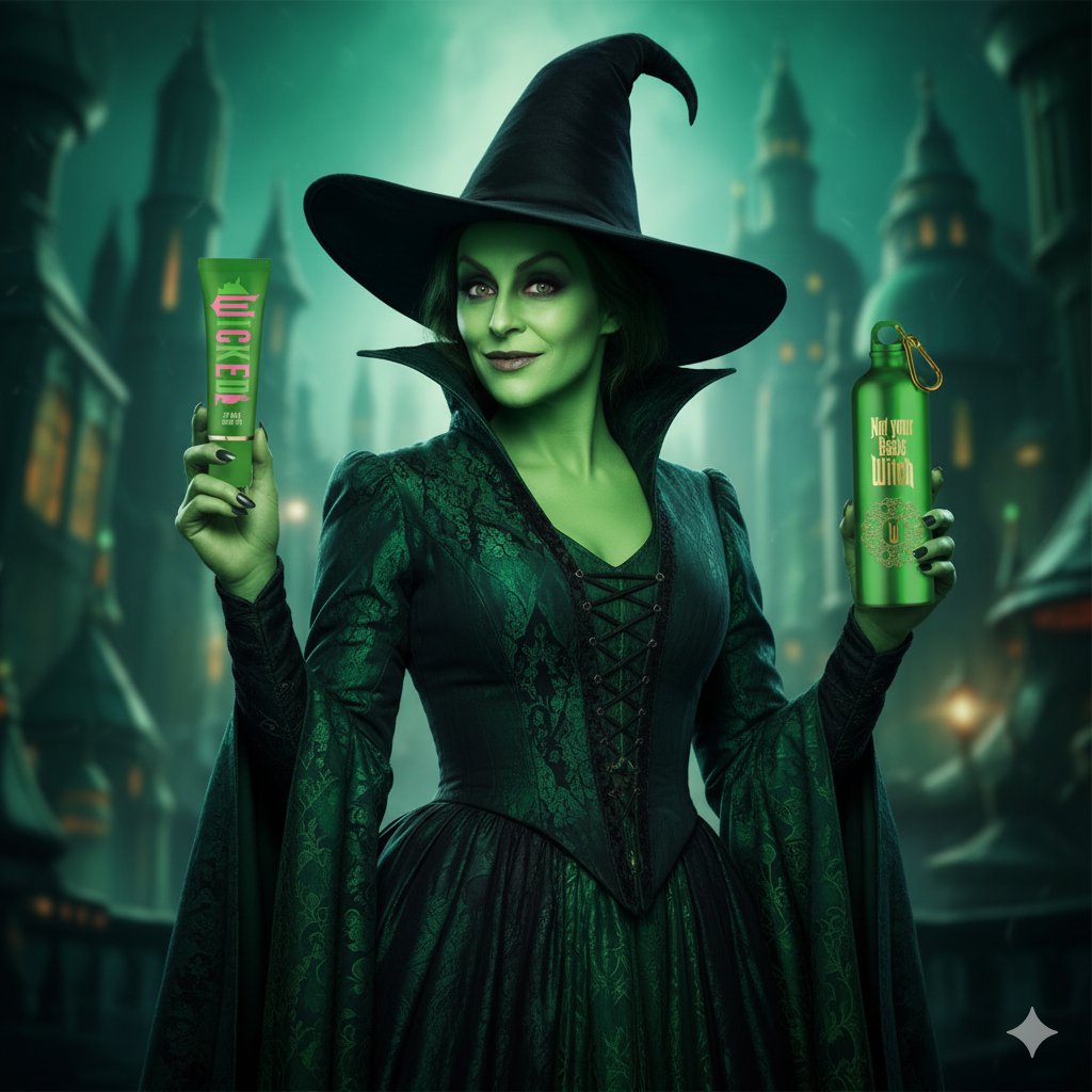 Wicked Gift Set "Not Your Basic Witch" Green 750m Water Bottle & Lip Balm