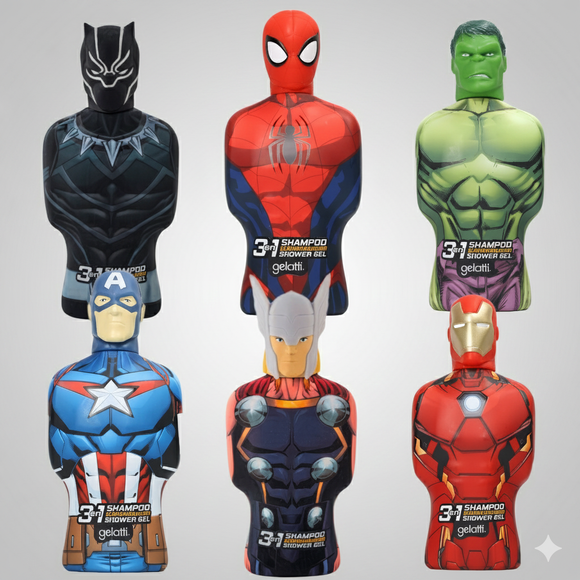 Marvel 3D Bath & Shower Gel Shaped Figures 3 in 1 Shampoo Conditioner Shower Gel - Thor