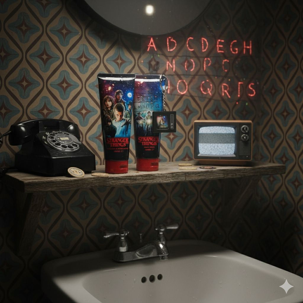 Stranger Things TV Tin Gift Set – Body Wash, Shampoo & Conditioner, Keychain - 0
