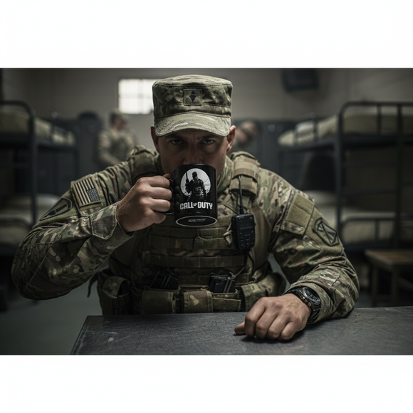 Call of Duty Official Mug & Key Ring Duo Set, Black, Silicone Keyring and Ceramic Cup, Gaming Merchandise Gift Pack